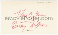 7w0690 DOROTHY MCGUIRE signed 3x5 index card 1970s it can be framed with the included still!