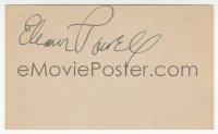 7w0691 ELEANOR POWELL signed 3x5 index card 1970s it can be framed & displayed with a repro!