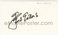 7w0697 GENE EVANS signed 3x5 index card 1980s it can be framed & displayed with a repro still!