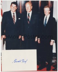 7w0699 GERALD FORD signed 3x5 index card 1990s can be framed & displayed together!