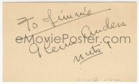 7w0702 GLENN ANDERS signed 3x5 index card 1950s it can be framed & displayed with a repro still!