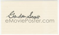 7w0703 GORDON SCOTT signed 3x5 index card 1980s it can be framed & displayed with a repro still!