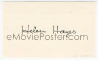 7w0705 HELEN HAYES signed 3x5 index card 1980s can be framed & displayed with a repro still!