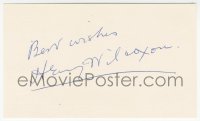 7w0709 HENRY WILCOXON signed 3x5 index card 1970s it can be framed & displayed with a repro still!