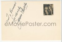 7w0714 JAMES EDWARDS signed 4x6 index card 1960s it can be framed & displayed with a repro still!