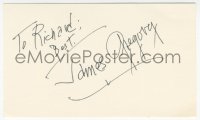 7w0716 JAMES GREGORY signed 3x5 index card 1970s it can be framed & displayed with a repro still!