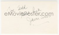7w0721 JASON EVERS signed 3x5 index card 1980s it can be framed & displayed with a repro still!