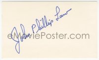 7w0728 JOHN PHILLIP LAW signed 3x5 index card 1980s it can be framed & displayed with a repro still!
