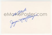 7w0732 JOYCE MACKENZIE signed 4x6 index card 1980s it can be framed & displayed with a repro still!