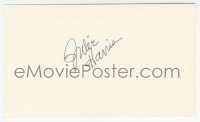 7w0734 JULIE HARRIS signed 3x5 index card 1980s it can be framed & displayed with a repro still!