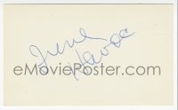 7w0736 JUNE HAVOC signed 3x5 index card 1980s can be framed & displayed with a repro still!