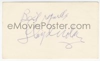 7w0741 LLOYD NOLAN signed 3x5 index card 1970s it can be framed & displayed with a repro!