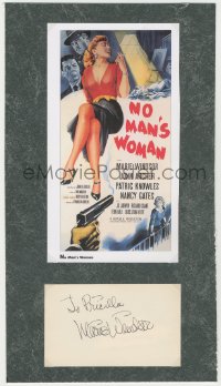 7w0274 MARIE WINDSOR signed 3x5 index card in 8x14 matted display 1980s ready to hang on your wall!