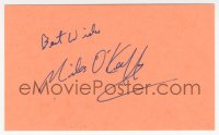 7w0750 MILES O'KEEFFE signed 3x5 index card 1990s it can be framed & displayed with a repro still!