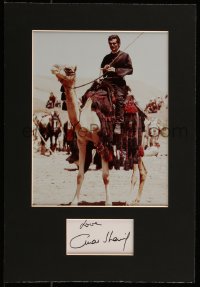7w0019 OMAR SHARIF signed 3x5 index card in 11x14 matted display 1980s ready to hang on your wall!