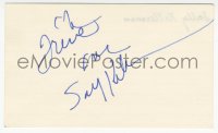 7w0770 SALLY KELLERMAN signed 3x5 index card 1980s it can be framed & displayed with a repro still!