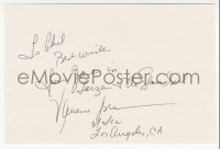 7w0778 VANESSA BROWN signed 4x6 index card 1992 it can be framed & displayed with a repro still!