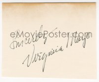 7w0277 VIRGINIA MAYO signed 3x4 index card 1980s attached to lobby card from She's Back on Broadway!