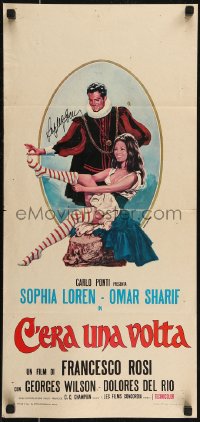 7w0324 MORE THAN A MIRACLE signed Italian locandina R1972 by Sophia Loren, Piovano art with Sharif!