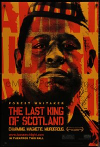 7w0036 LAST KING OF SCOTLAND signed teaser DS 1sh 2006 by Forest Whitaker, James McAvoy & TWO others!
