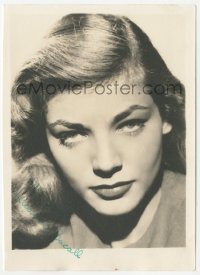 7w0624 LAUREN BACALL deluxe signed 5x7 photo 1940s great close portrait with those wonderful eyes!