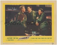 7w0088 ATTACK signed LC #5 1956 by Eddie Albert, who's in a heated argument with Jack Palance!
