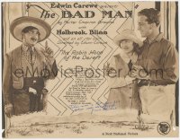 7w0065 BAD MAN signed TC 1923 by Jack Mulhall, The Robin Hood of the Desert, ultra rare!