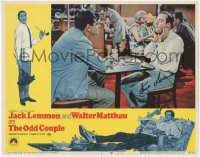 7w0122 ODD COUPLE signed LC #1 1968 by Jack Lemmon, who's embarassing Walter Matthau in restaurant!