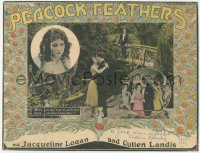 7w0127 PEACOCK FEATHERS signed LC 1925 by Cullen Landis, who's hugging Jacqueline Logan by bridge!