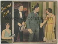 7w0136 SEALED LIPS signed LC 1925 by Cullen Landis, who's grabbing pretty Dorothy Revier, ultra rare!