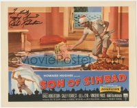 7w0146 SON OF SINBAD signed LC 1955 by Dale Robertson, who's with sexy naked Lili St. Cyr bathing!