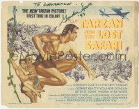 7w0075 TARZAN & THE LOST SAFARI signed TC 1957 by Gordon Scott, great art of him wearing loin cloth!