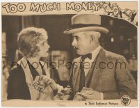 7w0160 TOO MUCH MONEY signed LC 1926 by BOTH Anna Q. Nilsson AND Lewis Stone, ultra rare!