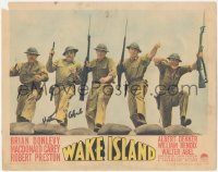7w0166 WAKE ISLAND signed LC 1942 by Walter Abel, with Brian Donlevy & men charging into battle!