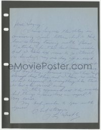 7w0212 BETTY GRABLE signed letter 1970 entirely handwritten while playing in Born Yesterday!