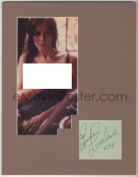 7w0219 LINDA LOVELACE signed 4x5 album page in 11x14 display 1980s ready to frame on your wall!