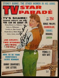 7w0287 ROBERTA SHORE signed magazine February 1963 on the cover of TV Star Parade!