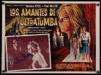 7w0027 NIGHTMARE CASTLE signed Mexican LC 1971 by Barbara Steele, great different border art!