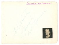 7w0629 GLORIA DEHAVEN signed 4.5x6 album page 1940s it can be framed & displayed with a repro!
