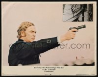 7w0332 MICHAEL CAINE signed 3x5 trimmed photo 1970s attached to an original 1971 Get Carter lobby card!