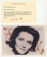 7w0825 PATRICIA NEAL signed letter AND signed 5x7 REPRO photo 2000 they can be framed together!
