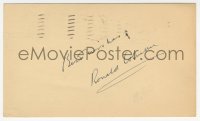 7w0618 RONALD COLMAN signed postcard 1950 sent to Fred Owesney, who he met in New York City!