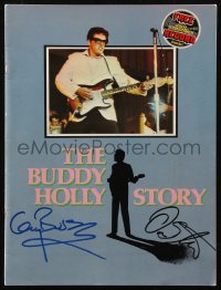 7w0225 BUDDY HOLLY STORY signed souvenir program book 1978 by BOTH Gary Busey AND Don Stroud!