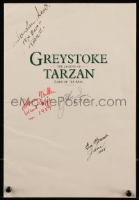 7w0321 GREYSTOKE signed screening program 1984 by Gordon Scott, Denny Miller, Eve Brent AND Essoe!