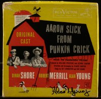 7w0653 ALAN YOUNG signed 45RPM record set 1952 Aaron Slick from Punkin Crick!