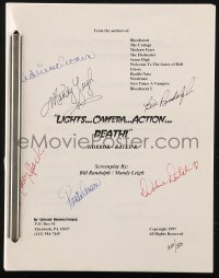 7w0307 LIGHTS CAMERA ACTION DEATH signed #20/50 script 1997 by SIX of the cast & crew members!