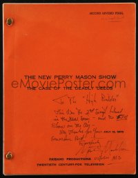 7w0223 MONTE MARKHAM signed second revised final draft TV script 1973 by Monte Markham!