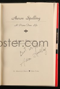 7w0236 AARON SPELLING signed hardcover book 1996 his autobiography A Prime-Time Life!