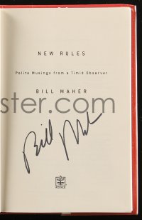 7w0237 BILL MAHER signed hardcover book 2005 New Rules: Polite Musings from a Timid Observer!