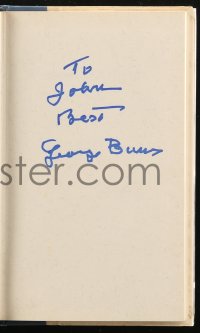 7w0250 GEORGE BURNS signed hardcover book 1991 on his biography Wisdom Of the 90s!